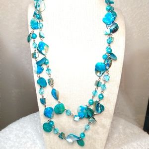 Turqouise mother of pearl necklace